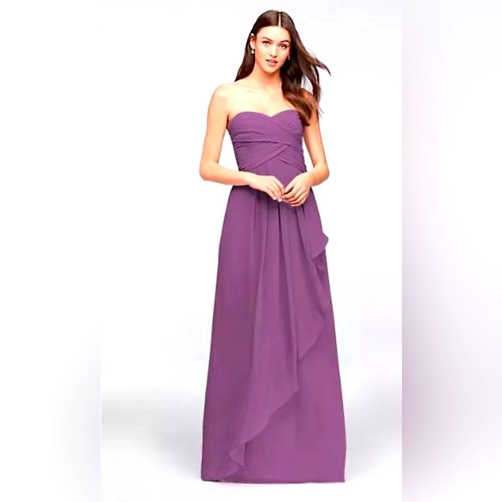 David’s Bridal Strapless Bridesmaids Dress in Wisteria Purple 2